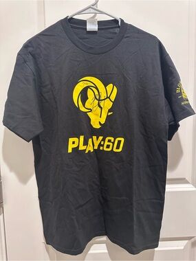 RAMS PLAY:60 Autographed Black Short-Sleeve Tee